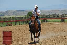 Barrel racing at Gymkhana